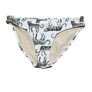 aerie CATS Bikini Bottom XS Leopard Tiger Metallic Strappy Side Lined Beach  NEW